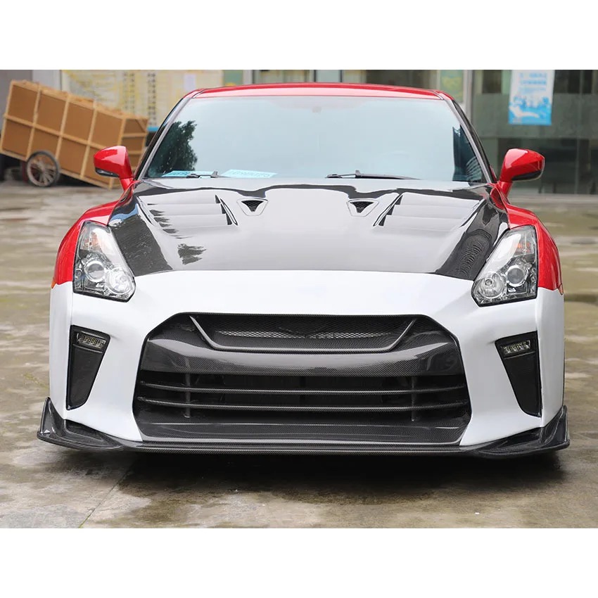 Car Accessories Top Secret Style Carbon Fiber Bonnet Hood For  GTR R35 Body Kit 2017-2020